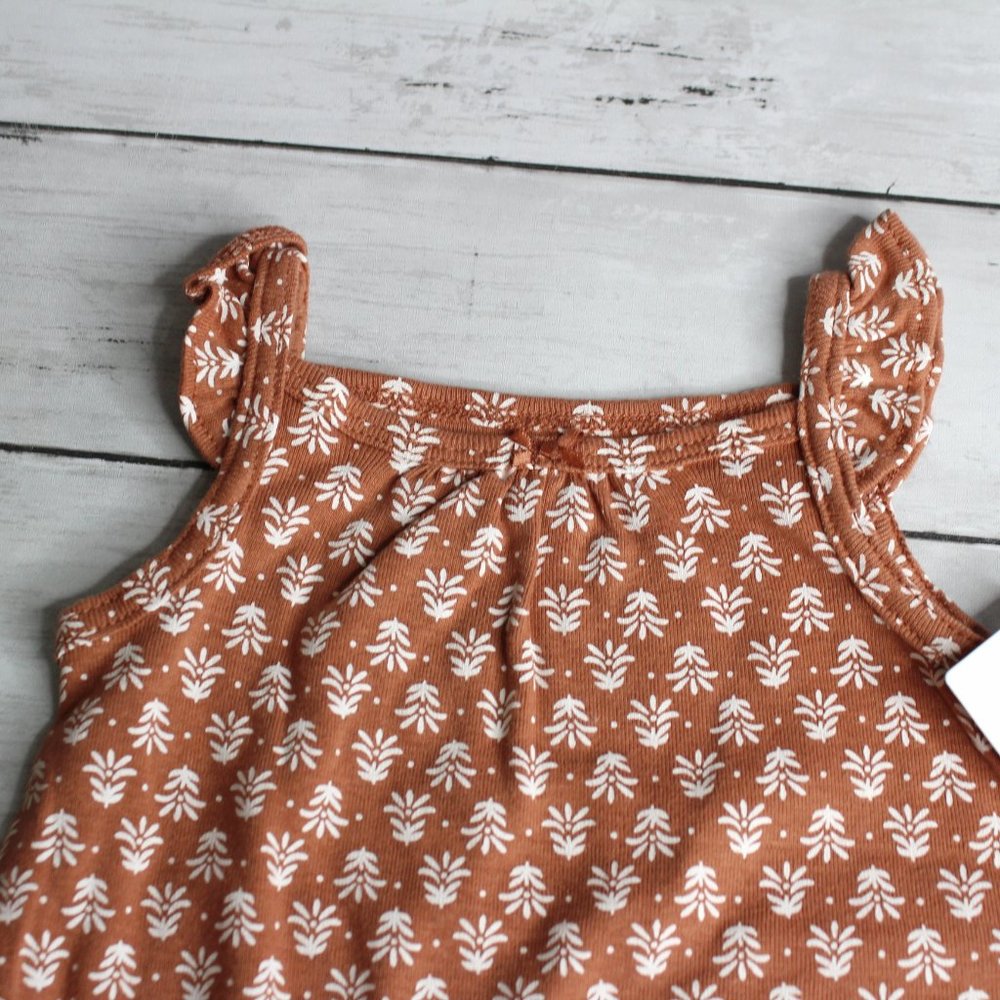 Carter's Baby Girl's Bubble Romper Summer Outfit Size 3 Months Brown - Picture 4 of 6